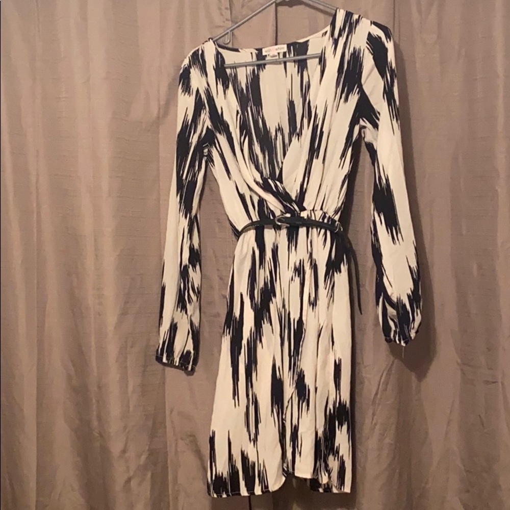 Beige and black dress